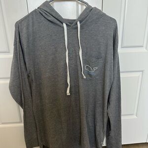 Vineyard Vines Charcoal Hoodie with Whale Emblem